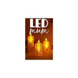 Mey İthalat 3 Adet LED Mum Simli Tipi Pil Dahil Dumansız Alev Ledli Yapay Dekoratif Mum Işığı Orta PT421
