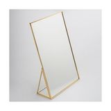 Mey İthalat 30X20 cm Pirinç Gold Masaüstü Dekoratif Makyaj Aynası - Renkli