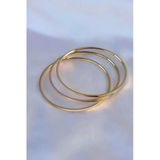 Mey İthalat® 316L Çelik Gold Renk 3'Lü Ajda Model Kadın 60 Mm Bilezik