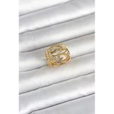 Mey İthalat® 316L Çelik Gold Renk Başak Model Kadın Yüzük