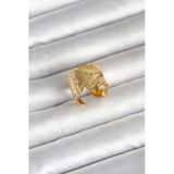 Mey İthalat® 316L Çelik Gold Renk Başak Modeli Kadın Yüzük
