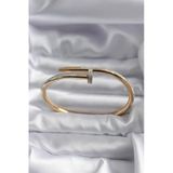 Mey İthalat® 316L Çelik Gold Renk Çivi Model Zirkon Taş Detay Kadın Bileklik