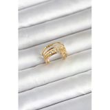 Mey İthalat® 316L Çelik Gold Renk Zincirli Vintage Model Kadın Yüzük