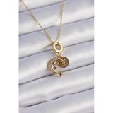 Mey İthalat® 316L Çelik Gold Renk Zirkon Taşlı Ay Yıldız Model Charm Model Kadın Kolye