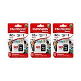 Mey İthalat 32GB 3 Adet Micro Sd CLASS10 Hafıza Kartı Mini Kamera, Ev ve Araç Güvenlik Kamerası, Telefon Uyumlu