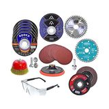 Mey İthalat 34 Parça Cırt Zımpara Kağıdı Spiral Avuç Içi Taşlama Mermer Ahşap Inox Meltak Kesici Kesme Flap Disk Seti - Çok Renkli - Standart