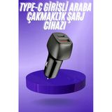 Mey İthalat® 38W Usb Type-C Girişli Oto Çakmaklık Araç İçi Hızlı Şarj Çakmaklık Şarj Aleti