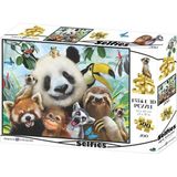Mey Ithalat® 3D - Hayvanat Bahçesi Selfie 500 Parça Yetişkin Puzzle - Renkli
