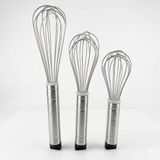 Mey İthalat 3’lü Paslanmaz Çelik Çırpıcı Seti - (22CM, 26CM, 32CM) Ergonomik Saplı Yumurta ve Sos Çırpma Teli - Mutfak El Tipi Mikser Seti