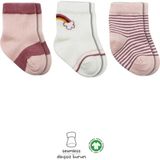 Mey Ithalat® 3'lü Penye Rainbow Soket Çorap BS10113 Pudra