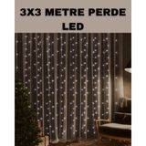 Mey Ithalat® 3x3 LED Şelale Perde Işık Kutlama ve Dekor Aydınlatması - Renkli