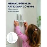 Mey İthalat® 4 Adet Dolap Emniyet Kilidi Çocuk Güvenliği İçin Güçlü Ve Dayanıklı Set Yeni Nesil