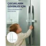 Mey İthalat® 4 Adet Dolap Kapak Kilidi Ev İçi Güvenlik İçin Pratik Koruma Seti Yeni Nesil