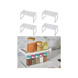 Mey İthalat 4 Adet Raf Düzenleyici, Dolap Içi Organizer, Metal Ayaklı, 14 cm x 30 cm - Çok Renkli