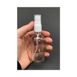 Mey İthalat 4 Adet Şeffaf Kapaklı Beyaz Sprey Fısfıs Kolonya Dezenfektan Şişesi, Cam Şişe 50 ml - Renkli