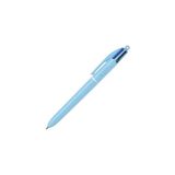 Mey İthalat 4 Klasik Renkli Tükenmez Kalem Seti: Siyah, Mavi, Yeşil ve Kırmızı; Pastel Mavi Dekor, 1 mm Orta Uç - Çok Renkli - Standart - Otomatik