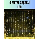 Mey İthalat® 4 Metre Yılbaşı Şelale Led Perde Işık Ev Bahçe Dekor Vitrin