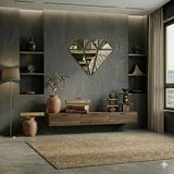 Mey Ithalat® 40X40 cm Elmas Formlu Kırılmaz Pleksi Ayna - Geometrik Duvar Dekoru - Renkli - 40 x 40 cm
