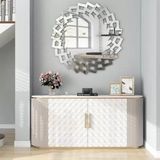 Mey Ithalat® 40X40 cm Kırılmaz Pleksi Dekoratif Duvar Aynası - Modern Geometrik Tasarım 1. Sı - Renkli - 40 x 40 cm
