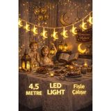 Mey İthalat 4,5 Metre 3 Yıldız 1 Pilli LED Işık, Şerit LED Sarı Işıklar Peri Işıkları Aydınlatmalı Şerit LED LED Işık Şerit LED Işık 3 Yıldız 1 Ay