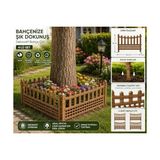 Mey İthalat 4’lü Set Dekoratif Plastik Bahçe Çiti 60,5 x 55 cm Çiçeklik Sınırlandırma Çiti Bahçe Kenar Çiti Kahverengi - 10 cm