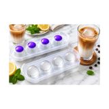 Mey İthalat 4'lü Silikon Buz Küresi Kalıbı; Yuvarlak Buz Topu Yapma Kalıbı, Büyük Buz Kalıbı - 10 x 10 cm