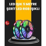 Mey Ithalat® 5 Metre Kumandalı Su Geçirmez Şerit LED - Renkli