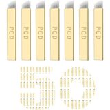 Mey İthalat 50 Adet Tek Kullanımlık Kaş Mikroblading, Microblading Kalemi, Kaş Microblading, Pcd 12 Pin Şekilli Manuel Microblading Aracı (0,25 MM-12P)