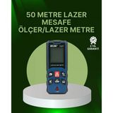 Mey Ithalat® 50 Metre Lazer Mesafe Ölçer Profesyonel Dijital Ölçüm Cihazı