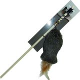 Mey İthalat 550524 Kedi Oltası, Kedi Otlu Pelüş Oyuncak, Sap 40 Cm, 20X6 - Çok Renkli
