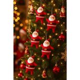 Mey İthalat 5cm 6 Adet Mini Yılbaşı Ağacı Süsü Noel Baba Ağacı Süsü (6 Adet/paket)