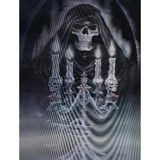 Mey İthalat® 5D Elmas Boyama 3 Farklı Resim Değişenli Halloween İskelet Tablosu 30X40 Cm