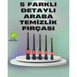 Mey İthalat® 5'Li Araç Temizlik Fırça Seti-Detaylı Temizlik İçin Çok Amaçlı Fırçalar