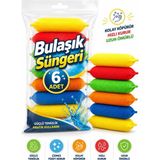 Mey İthalat 6 Adet Petek Dokulu Bulaşık Süngeri Sihirli Pratik Sünger