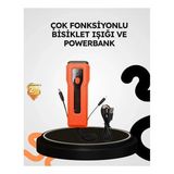 Mey İthalat® 600 Lümen Bisiklet Ön Işık Powerbankli Çakar Cob Led