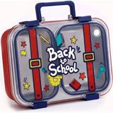 Mey İthalat 700 ml Iki Bölme Paslanmaz Çelik Bento Lunch Box Yeni Nesil Sefer Tası Metal Kaşık Hediyeli FF7155