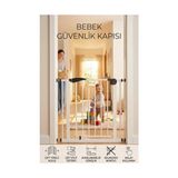 Mey İthalat 75-85 cm Bebek Güvenlik Kapısı Otomatik Kilit, Çift Emniyetli Beyaz Güvenli Ev Çocuk Güvenlik - 10 x 10 cm - Renkli