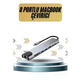 Mey İthalat® 8 Portlu Macbook Çevirici Type C Hub Sd Tf Usb Çoğaltıcı Ethernet