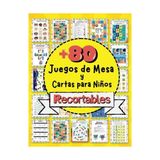 Mey İthalat +80 Çocuklar Için Kesilebilir Masa Oyunu: Renkli Aktivite Kitabı, Kartlar, Hafıza Oyunları, Oyun Tahtaları, Trivial, Domino, Etkileşimli Zarlar, Taboo - 10 cm - Standart