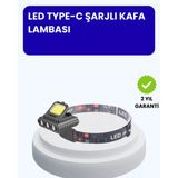 Mey İthalat® 800 Lumen Led Kafa Lambası Cob Ve Xpe Led Type C Şarjlı Ayarlanabilir
