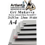 Mey İthalat A4 Mukavva Gri 2.5 mm 10 Adet 1 Set 21X29,7 cm A-4 Mukavva 2,5 mm Kalınlığında A-4 Mukavva - Çok Renkli - Standart - Otomatik