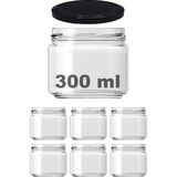Mey İthalat Afracam 10-1000 ml Farklı Boyutlarda Kavanoz (10-1000 Arası) cc Konserve Metal Kapaklı Cam Kavanoz 6 Adet (Şeffaf, 300 Cc)