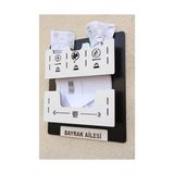 Mey İthalat Ahşap Apartman Ortak Fatura ve Posta Kutusu, Siyah Beyaz, 8692016072564 - 10 cm - Çok Renkli - 1 Adet