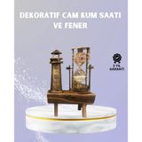 Mey İthalat® Ahşap Kum Saati Ve Deniz Feneri Figürü Bir Arada – Ev & Ofis Dekorasyonu