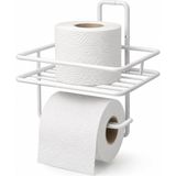 Mey İthalat Alper Banyo Yapışkanlı Beyaz Tuvalet Kağıtlığı, Yedek Rulo Hazneli Wc Kağıtlık, Duvar Tipi Banyo Tuvalet Kağıdı Askısı, Delmeden Kolay Kurulumlu Banyo Düzenleyici