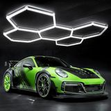 Mey İthalat Amber LED Hexagon Petek Tasarım Lineer Armatür (CT-9082 Cata Modüler 24 Parça Set), 6400K Beyaz Işık Yüksek Lümenli Tavan Aydınlatma (Showroom, Oto Kuaför, Berber, Ofis)