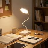 Mey İthalat Amber LED Şarjlı, 3 Kademe Dokunmatik Parlaklık Ayarlı, 4000K Renkli Çocuk ve Çalışma Masası Için Esnek Gövdeli Masa Lambası (Model 2)