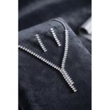 Mey İthalat® Arpa Zirkon Taşlı Su Yolu Kolye Ve Küpe Set