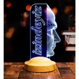 Mey İthalat Atatürk Temalı Hediyelik Ürünler Atatürk Izindeyiz Gecelambası 3D LED Lamba, Atam Izindeyiz Sloganı, Ofis ve Işyeri Hediyesi