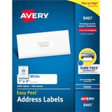 Mey İthalat Avery Mürekkep Püskürtmeli Yazıcılar Için Sabit Beslemeli Adres Etiketleri, 2,54 cm x 10,16 Cm, 2000 Etiket, Kalıcı Yapıştırıcı (8461)